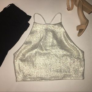 gold halter top